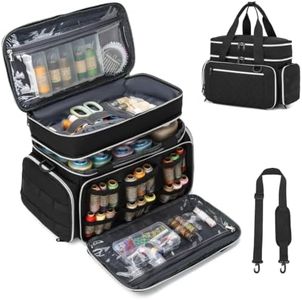 Lyhaxon Sewing Supplies Organizer Bag, Portable Double-Layer Storage Tote with Multiple Pockets and Removable Shoulder Strap, Roomy Sturdy Box Case for Easy Carrying(Bag Only, Classic Black)
