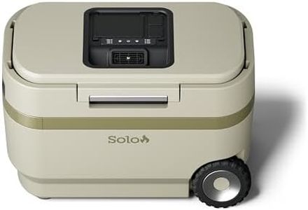 Solo Stove Windchill 47 Cooler, Tan | Mobile A/C and Misting, 17Ah Battery, USB Charging, 65 Can Rolling Outdoor Cooler, 29.5 x 18.8 x 18.4 in