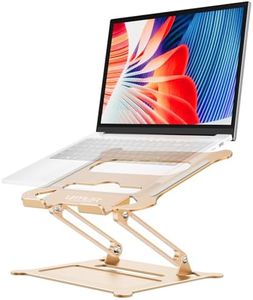 Urmust Laptop Notebook Stand Holder Adjustable Ultrabook Stand Riser Portable Compatible with MacBook Air Pro HP Dell XPS Lenovo All laptops 10-15.6"(Gold)