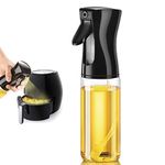 Clistofer Oil Sprayer for Cooking Glass, 300ml Olive Oil Sprayer Bottle Mister kitchen Gadgets Accessories for Air Fryer, Canola Oil Spritzer, Widely used for Salad Making, Baking Frying, BBQ, Black