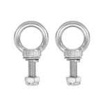 PATIKIL Lifting Shoulder Eye Bolts, M12x30 304 Stainless Steel Male Thread with Hex Screw Nut Gasket Flat Washer for Hanging Securing Chain Wire Rope, 2 Sets