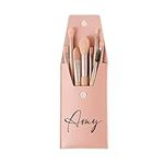 Personalized Birth Flower Makeup Brush Bag with 8 Pcs Brushes Custom Name Makeup Brush Organizer Customized Makeup Travel Case Wedding Birthday Valentine's Gift for Women Girlfriend (pink2)