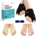 Bunion Corrector Big Toe Kit, Doeplex Hammer Toe Straightener Adjustable Splint, Small for Men 4-6/Women 5-8
