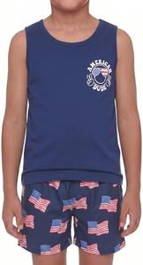 Unique Baby Boys Peace Dude American Flag 4th of July Patriotic Shorts Outfit (8 Years, Peace Dude)