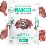 Brooklyn Biltong Air Dried Grass Fed Beef Snack, South African Beef Jerky (8 oz, Pack of 1) - Whole30 Approved, Paleo, Keto, Gluten Free, Sugar Free, Made in USA - (Naked)