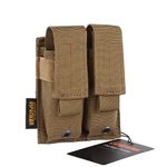 EXCELLENT ELITE SPANKER Single/Double Pistol Mag Pouch Magazine Pouch Tool Organizer Holder(Double-Coyote Brown)