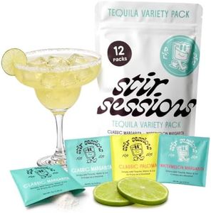 Stir Sessions Tequila Variety Pack - 12 Packets | Margarita Mix Flavors & Paloma Mix | Cocktail Mixers for Alcoholic Drinks | Made with Real Fruit | Low-Sugar Mocktail Mixers | Made in The USA