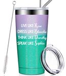 Golden Girls Birthday Gifts for Women, Best Friend, Sister, Live Like Rose Dress Like Blanche Think Like Dorothy Speak Like Sophia, Funny Friendship Gifts Travel Wine Tumbler with Lid and Straw