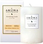 Aroma Naturals Patchouli and Frankincense Essential Oil White Scented Pillar Candle, Meditation, 2.5 inch x 4 inch