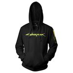 JINX Cyberpunk 2077 Laser Logo Men's Pullover Hoodie (Lite Edition), Black, S