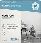 Ecostore Ultra Sensitive Laundry Powder 1kg – Fragrance Free, Allergy Friendly, Dermatologically Tested, Powerful Stain Removal, Plant & Mineral Based