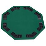 HOMCOM 1.2m/48 Inches Foldable Poker Table Top 8 Players Blackjack Tables Casino Chip Trays