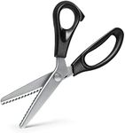 Pinking Shears for Fabric, Professional Zig Zag Scissors Stainless Steel Sewing Craft Scissors, 9.25 Inches Dressmaking Serrated Scalloped Pinking Shears with Rubber Handle for DIY Cards Paper