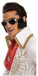 Rubies Costume Co Costume Elvis Presley Sunglasses with Attached Sideburns, Gold, One Size