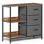 SDHYL Storage Drawers, Fabric Drawer Dresser with 3 Drawers and 2 Open Storage Shelves, Commode de Chambre, Dressers & Chests of Drawers for Closets, Bedroom, Hallway