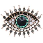 SHERCHPRY Evil Eye Brooch Pin, Rhinestone Lapel Pin Crystal Vintage Metal Badge Lucky Charm Accessories for Shawl Scarf Buckle Sweater Cardigan Men Women