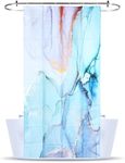 2LB Depot Shower Curtain Marble Design - Simple and Elegant Long Bath Curtain with 6 Free Plastic Hooks & Top-Header Grommets - Nature-Inspired Abstract Bathroom Decor - 35''Wx 70''H - Gradient Green