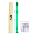 Mad About REC03 Descant Recorder, Soprano School Recorder with Bag, Cleaning Rod and Fingering Chart, Green