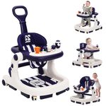 Baby Walker,3-in-1 Baby Walker with Anti-Rollover Design & Adjustable Height,Sensory Push Walker with Lights/Music,Walkers for Boys and Girls,Activity Walker for Babies 6-12 Months