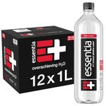 Essentia Water Bottled, 99.9% Pure, Infused with Electrolytes for Smooth Taste, pH 9.5 or Higher, 12 x 1 Liter Bottles