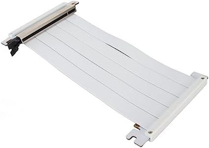 PUSOKEI PCIE 4.0 x16 Extender Riser Cable, High Speed Flex Dual Sided Reverse 180 Degree PCI E Ports GPU Graphic Card Extension Cable for RX 7900 7800 7700 7600 7500,etc (White)