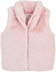 Mud Pie Girls Children Faux Fur Zip Vest-Pink