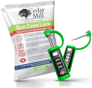 TSA Approved Tactical Gun Case Lock - Protective Rubber Sleeve & Cut-Resistant MonoShaft - Secure Single Shaft Padlock for Guns Luggage Rifles Pistols & Revolver Cases - Child Safe