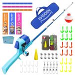 WIDDEN Kids Fishing Pole, Telescopic Fishing Rod, Toddler Collapsible Fishing Rod and Reel Combo with Tackle Box, Fishing Line, Bobber, and Soft Lures for Boy, Girl, Youth, Beginner, Over 3 Years Old