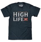 Tee Luv Men's Miller High Life Shirt - Miller Champagne of Beers Logo T-Shirt, Navy Heather, 3XL