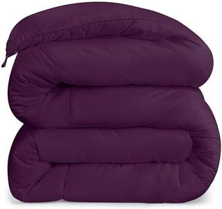 Utopia Bedding All Season 250 GSM Comforter - Soft Down Alternative Comforter - Plush Siliconized Fiberfill Duvet Insert - Box Stitched (Full/Queen, Plum)