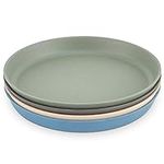 WeeSprout Bamboo Plates (Blue, Green, Gray, & Beige, Without Lids)