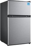 Midea WHD-113FSL 3.1 Cu Ft Compact Fridge with Freezer, Energy Star Certified Mini Fridge with Interior Light, Adjustable Shelves, Perfect for Office, Dorm, Bedroom, Silver