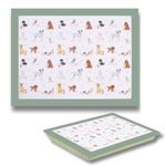 Large Lap Tray with Cushion in Cute Dogs Design - Lap Trays with Bean Bag Cushion for Dinner, Laptop, Food TV Cushioned Lap Tray by Great British Home