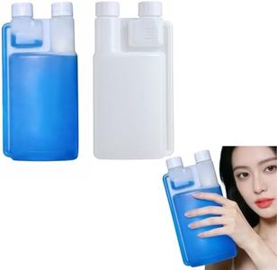 ZXFNNCY 2 Pack Leakproof Twin Neck Flask, 16oz Liquor Squeeze Bottle with 1oz Built-in Measuring Chamber, No‑Spill Portable Dispenser for Travel, Camping, Concerts & Outdoor Activities