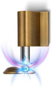 3 Pack Magnetic Door Stopper, Magnet Floor Door Stop Retractable, Door Magnetic Catch, Door Holder to Keep Door Open, No Drilling Mount with Adhesive, Antique Brass AB-3