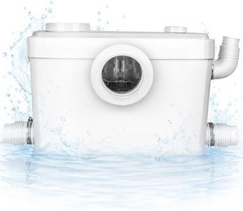 Macerator Pump for Basement & Bathroom Upflush Toilet - Quiet 4-Inlet Waste Water Disposal for Sink, Bathtub, Wash Basin | Powerful Home & Apartment Sewage Pump