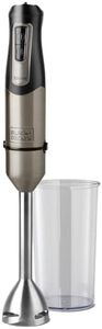 BLACK+DECKER BXHB1000E - Hand Blender, 1000 W, 20 Speeds, Turbo, Stainless Steel Blades, Removable Stainless Steel Base, Ice Crushed-Ice, Ergonomic, Stainless Steel
