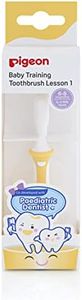 Pigeon Baby Training Toothbrush Lesson 1,for 6-8 Month Babies/0-4 Month Milk Teeth Babies,Yellow