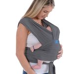 dreamgenii SnuggleRoo Hybrid Baby Carrier and Wrap, With Handy travel Bag, Suitable From Birth To Toddler - Charcoal Grey