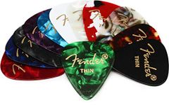 Fender 351 Shape, Celluloid Medley Picks for Guitar, 12 pieces