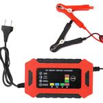 ZOTIMO Heavy-Duty 6 AMP 12 Volt Car Battery Charger, Portable Jump Starter and Trickle Maintainer with Auto Cut-Off Feature for Bike, Rickshaw, Motorcycle, and Scooter, Lead Acid Compatible