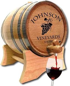 Thousand Oaks Barrel Co | Personalized Wine Barrel | Age your own wine | Premium Toasted Oak Aging Barrel | Custom Engraving | Great Wine Cellar Décor (20 Liter)