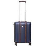 Tommy Hilfiger Graphite Hard Luggage Trolley Bag for Travel - 55 cms, Navy Blue Polycarbonate 8 Wheel Small Cabin Unisex Bag