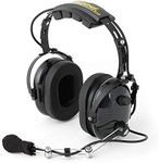 Rugged Carbon Fiber Over The Head Headset for Racing Radios Electronics Communications – Features Volume Control Knob 3.5mm 5-Pin Input Jack and Push to Talk