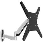 Mount-It! Adjustable TV Wall Mount Bracket – Full Motion Articulating with Gas Spring Arm – Silver