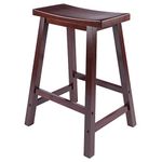 Winsome Wood Saddle Seat 24-Inch Counter Stool, Walnut