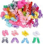 JANYUN 50 Pairs Doll Shoes Various Styles Replacement High Heel Boot Bulk for 12" Dolls Closet