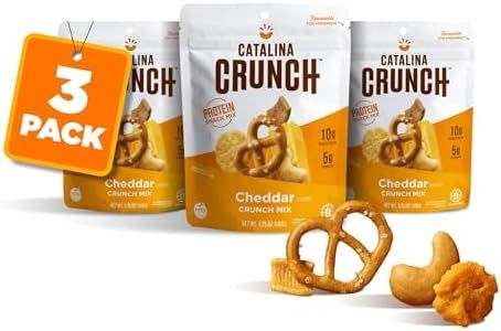 Catalina Crunch Mix Cheddar Protein Snack Mix | Low Carb, Keto Snacks, Pack Of 3