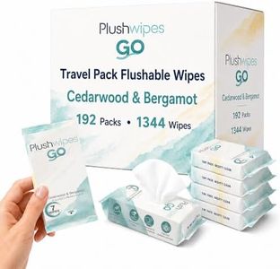 Plushwipes Go Flushable Wipes Travel Packs, 192 Packs, Cedarwood & Bergamot