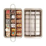 Ideal Swan Brownie Tin Brownie Tray with Dividers Chocolate Cake Tin Non-Stick Professional Square Brownie 18-Cavity Size:12.2x7.9x1.9 inch